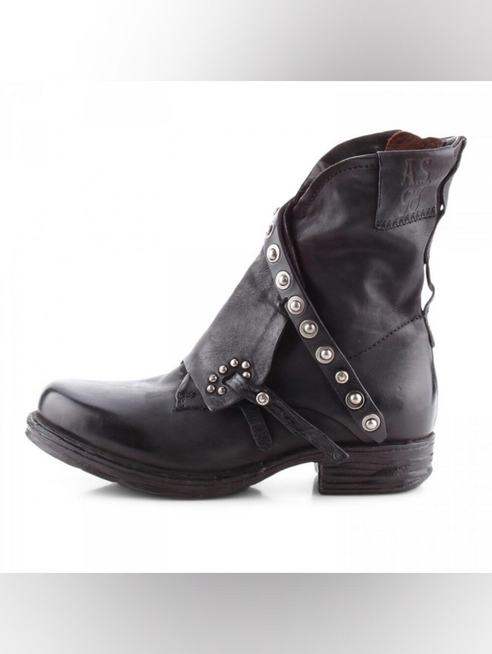 A.S A8 Saintec Black Studded Ankle Boot